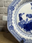 Vintage Blue White Porcelain Plate Warmer Birds Floral Chinoiserie 11    China