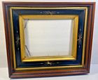 Antique Victorian Eastlake Walnut Picture Frame Ebonized Black   Gold-gilt 13x15