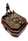 4 5  Antique Nautical Sundial Pendulum Compass With Box Engrave Navigation Tool