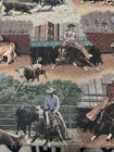Cutting Horse Cow Horse Tapestry Upholstery Fabric    1 Yard 38   x56   
