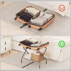 Luggage Rack For Guest Room  Folding Suitcase Stand With Storage Shelf  Steel   