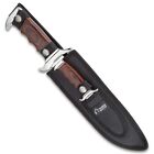 Timber Wolf Knife Set And Belt Sheath - Bowie And Fixed Blade Knives   2 Piece