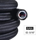 6an -an6 Black 10 20ft Nylon Braided Ptfe Fuel Line 10 Fittings Hose Kit For E85