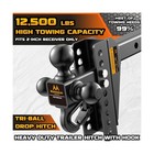 Adjustable Trailer Hitch -drop Hitch -tri Ball Mount With Hook  1-7 8    2      