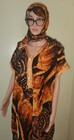 Multi-color African Kaftan Dress With Headscarf One Size For Women