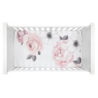 Lambs   Ivy Floral Garden Pink white Watercolor Cotton Baby Fitted Crib Sheet