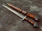 Hand Forged Damascus Steel Viking Sword Sharp   Battle Ready Medieval Sword