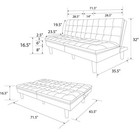 Mainstays Black Faux Leather Futon Sofa Bed  Memory Foam  Cupholders  Usb