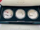 1994-p Us Mint Veterans Commemorative Silver Dollar 3-coin Proof Set W  Coa 90 