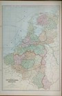 Vintage 1901 Netherlands Belgium Luxemburg Map 14 x22    Old Antique Original