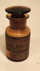 Antique Apothecary Amber Glass Bottle Acid Jodie Pure Cryst Germany Elmer Amend