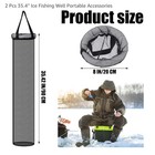 Vincreem 2 Pcs 35 4  Ice Fishing Well Portable Mesh Storage Cage Black