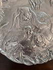 Vintage Arthur Court Aluminum Platter Tray Rabbits Bunnies Orchids Easter  12 5 