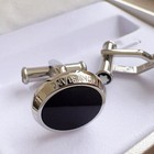 2025 New Black Agate Bay Men s Shirt Cufflinks Premium  With Box