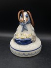 M  A  Hadley   Louisville Stoneware Easter Bunny Holding Eggs 7    Bell