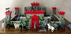 Vintage 1953 Marx Medieval Castle Fort Playset W Box Knights Horses Cannon