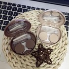 2 Pack Heart Cute Contact Lens Case  Travel Contact Lens Box With Mirror Tweezer