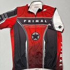 Primal  Custom Cycling Jersey Mens Xl Red Black Full Zip Short Sleeve Speedpro