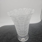 Bohemian Czech Crystal  8  Vase Hand Cut Queen Lace 24  Lead Glass