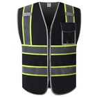  Hi-vis Multiple Pockets Lite Mesh Lining Meets Medium Black Yellow Strips