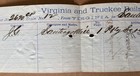 1877 Virginia Truckee Railroad Waybill Wb Virginia City Nevada To Santiago Mill