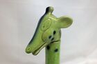 Vintage Figural Giraffe Bottle Decanter Stopper Germany Green Blue 10 1 4 Inches