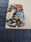 Vera Bradley Medium Cosmetic Bag Black With Flowers