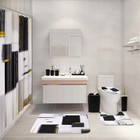 Bathroom Set - Black Bathroom Complete Set   Bath Rugs Plaid Black   Gold