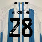 Autographed signed Alejandro Garnacho Argentina Blue Soccer Jersey Bas Coa