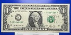  1 Dollar Bill Off Center Error Note Misaligned Series 2013 Low Serial Number  
