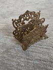 Vintage Fancy Brass Gilded Iron Letter Holder Or Napkin Holder