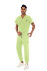 Unisex Stretch Scrub Set Women Men Nurse Medical Academy Uniform V-neck Jogger
