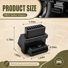 Girnfac Portable Obd2 Splitter  Obdii Full 16 Pin Male To Dual Black  Black