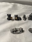 Lot Of 9 Pewter Vintage Cat Figurines  Spoontiques And Misc