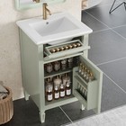 20  Bathroom Vanity W ceramic Sink Modern Storage Cabinet W adjustable Shelf