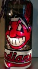 Cleveland Indians Inspired Bottle Lamp Hand Painted Lighted Stained Glass Look