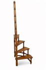 Early 20th Century Italian Wooden Library Spiral Stairs
