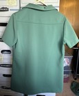 Vintage 1970s Girl Scout Leader Uniform Green Polyester Knit Size 14 Zip Front