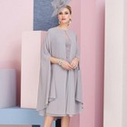 Scoop Neck Chiffon Mother Of The Bride Dresses Lace Appliques Pleated Prom Gowns
