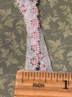 Antique Valenciennes Bobbin Lace Sweet Delicate Pink Accent 1 4  Flat  Scalloped