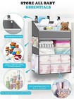 Hanging Diaper Caddy Organizer Crib Organizer   spacious Baby Girl boy Grey