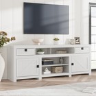 Farmhouse Tv Stand For 80 In Tvs  70  Wide Entertainment Center With 4 Drawers