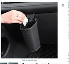 Car Leather Trash Can For Glove Box  Hanging Garbage Black Glove Box