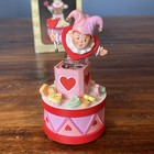 Vintage 1980s Valentine Enesco Jack In The Box Musical Valentine Jester Figurine