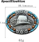 Western Cowgirl Cowboy Belt Buckle  Turquoise Country Big Belt Buckles For Men W