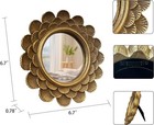 Vintage Gold Vanity Mirror 6 7in Round Tabletop Wall Mount Antique Makeup Decor