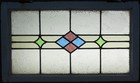 Large Geometrical Transom Old English Leaded Stained Glass Window 31 5  X 18 5 