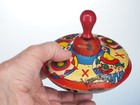 Vintage Tin Litho Toy Spinning Top Mid Century