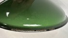Vintage 10  Porcelain Enamel Green White Barn Gas Train Station Lamp Light Shade