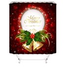 Merry Christmas Shower Curtain Bathroom Rug Set Bath Mat Rug Toilet Lid Cover
